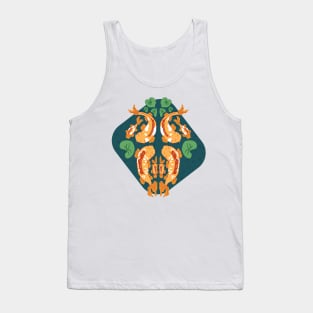 Koi fish unity - orange, blue and green Tank Top